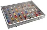 Sammelvitrine Alu mit 45 F&auml;chern