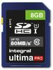 Integral 8GB ULTIMAPRO SDHC/XC 80MB CLASS 10 UHS-I U1 SD (INSDH8G10-80U1)