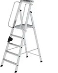 G&uuml;nzburger Steigtechnik MUNK 50085 Aluminium Stufen-Stehleiter Arbeitsh&ouml;he (max.):