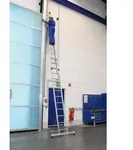 Aluminium-Seilzugleiter 2-teilig mit nivello&reg;-Traverse 2 x 14 Sprossen
