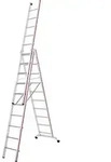 Alu-Mehrzweckleiter Industrieausf&uuml;hrung mit Kopffahrwerk 3 x 10 Sprossen max.