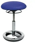 Hocker m.Standfu&szlig;ring Polster blau Sitz-H.440-570mm TOPSTAR