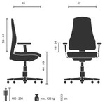 B&uuml;rostuhl Drehstuhl PRO-TEC 200 Stoff schwarz Alu poliert hjh OFFICE