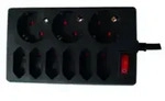 REV 00250171, 9 AC-Ausg&auml;nge, Indoor, Typ C, Typ F, Unmanaged, 1,5 mm2, Schwarz