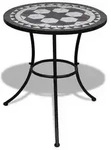 vidaXL Bistrotisch Schwarz und Wei&szlig; 60 cm Mosaik