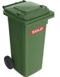 M&uuml;llgro&szlig;beh&auml;lter 120l HDPE gr&uuml;n fahrbar,n.EN 840 SULO