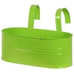 Siena Garden Blumenkasten oval gr&uuml;n inkl. Halter, Zinkblech, gr&uuml;n