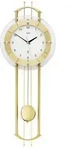 AMS. Pendeluhr 5257, Funkuhr, modern, aus Aluminium, mit Mineralglas, Gold