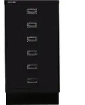Bisley MultiDrawerTM, 29er Serie mit Sockel, DIN A3, 6 Schubladen, Farbe schwarz