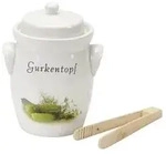 Nik. Schmitt & Sohn 60020 Gurkentopf, mit Holzzange und Rezept, 3,5 Liter, wei&szlig; (1