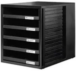 HAN Schubladenbox 1401-13 DIN A4 5Schubf&auml;cher PS schwarz/schwarz