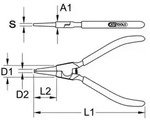 KS Tools 119.2051 Aussen-Sicherungszangen, 10-25 mm