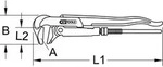 KS Tools 116.1000 Armaturenzange, gewinkelt, 1''