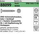 Spanplattenschraube R 88099 Seko PZ 4,5x20/10-Z Sta galv.verz. WIROX 1000St SPAX