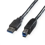 ROLINE USB 3.2 Gen 1 Kabel, Typ A-B, schwarz, 3 m Kabel USB & Lightning