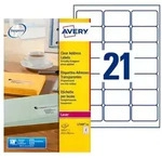 AVERY ZWECKFORM - Avery - Klar - 63.5 x 38.1 mm 525 Etikett(en) (25 Bogen x 21)