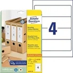 Ordner-Etiketten 61x192 mm Recycling 25 Blatt/100 Etiketten wei&szlig;