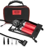 HEYNER&reg; 22500N Fu&szlig;luftpumpe Doppelzylinder 2 Zylinder mit Manometer bis 10