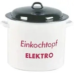 Kr&uuml;ger ER35 Einkocher aus Metall, 35 cm, emailliert, wei&szlig;/schwarz