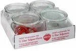 WECK 4T7-44 Tulpen-Glas 1/2L inkl. Ringe und Klammern, klar (4er Pack)