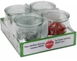 WECK 4T7-42 Sturz-Glas 1/2L inkl. Ringe und Klammern, klar (4er Pack)