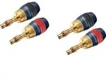 clicktronic 52546 Bananenstecker Stecker, gerade Polzahl: 1 Schwarz, Rot, Gold 4 St.