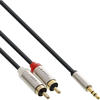 InLine® Slim Audio Kabel Klinke 3,5mm ST an 2x Cinch ST, 5m zu Slimline