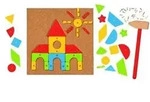 Hammerspiel (Kinderspiel) Korkplatte 20 x 20 x 0,8 cm, Holz, Kork,118 Teile, per
