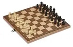 Goki 56922 - Schachspiel in Holzklappkassette 38 x 38 x 2,7 cm, Feldgr&ouml;&szlig;e 4,2 x 4,2