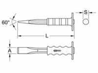 KS Tools 162.0222 Maurermeißel mit Handschutzgriff, 8-kant, 250mm