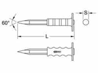 KS Tools 162.0243 Spitzmeißel mit Handschutzgriff, 8-kant, 18x300mm