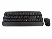 V7 CKW300UK - Tastatur-und-Maus-Set - kabellos - 2.4 GHz - GB - Schwarz