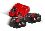 Milwaukee Akku-Starterset M18 NRG-502 18 Volt 5 Ah, 2 Akkus + Schnellladeger&auml;t