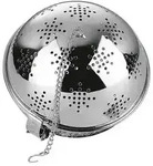 GSD 40 150 Reis- und Gew&uuml;rzkugel aus Edelstahl, poliert, mit Haken &oslash; 13,5 cm,
