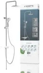 AQUASTAR &Uuml;berkopfbrause-Set, Chrom/Wei&szlig;, mit Ablage