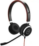 Jabra Evolve 40 MS Stereo Computer On Ear Headset kabelgebunden Stereo Schwarz, Rot