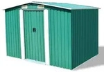 vidaXL Gartenschuppen Gr&uuml;n Metall 257 x 205 x 178 cm