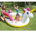 Intex Einhorn Pool mit Wasserspritzfunktion 272x193x104 cm