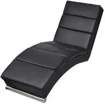 vidaXL Chaiselongue Schwarz Kunstleder