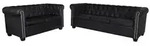 vidaXL Chesterfield-Sofas 2-Sitzer und 3-Sitzer Kunstleder Schwarz