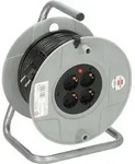 Kabeltrommel BAT AK 260 H05VV-F 3G1,5 Kabel-L.40m m.4Steckdosen Ku. grau f.innen