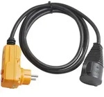 Schutzadapterkabel FI IP44 2m schwarz H07RN-F 3G1,5