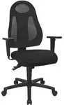 B&uuml;rodrehstuhl m.Synchrontechnik schwarz/schwarz 420-530mm o.Armlehnen TOPSTAR