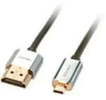 LINDY HDMI Anschlusskabel HDMI-A Stecker, HDMI-Micro-D Stecker 1.00 m Grau 41681