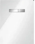 TECElux WC-Bet&auml;tigungsplatte manuell, Glas wei&szlig;, Tasten chrom