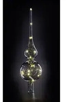 Krinner 76030 Weihnachtsbaumspitze Warmwei&szlig; LED Transparent Mundgeblasenes Glas, mit