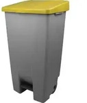 "helit Tret-Abfalleimer "the step chief", 120 Liter, gelb"