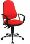 Topstar B&uuml;rostuhl Support&reg; P Deluxe, 8179AG21 rot, chrom Stoff