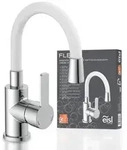 FLEXO Waschtischarmatur, Chrom/Wei&szlig;, mit flexiblem Auslauf