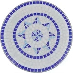 vidaXL Bistrotisch Blau und Wei&szlig; 60 cm Mosaik